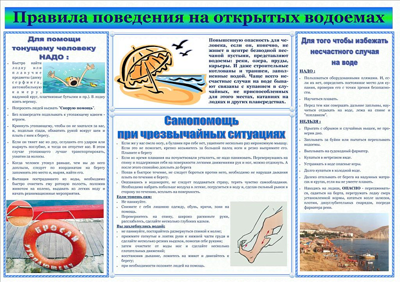 Правила поведения на водоемах